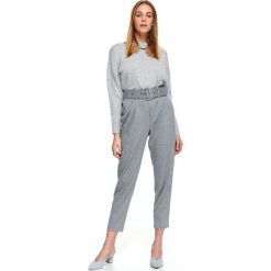 Luźny sweter z golfem. Szare swetry damskie Top Secret, na zimę, bez wzorów, z dzianiny, bez rękawów, bez kaptura. Za 129,99 zł.