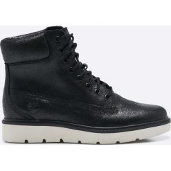 Timberland - Botki Kenniston. Czarne botki damskie na obcasie Timberland, z materiału, z okrągłym noskiem, na wysokim obcasie, na sznurówki. W wyprzedaży za 399,90 zł.
