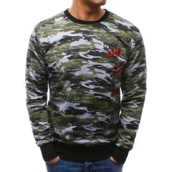 Bluzy męskie: Bluza męska camo zielono-szare (bx3464)
