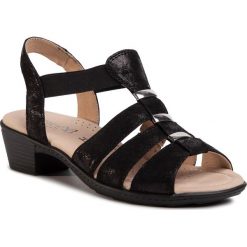 Sandały CAPRICE - 9-28253-24 Black Foil 049. Czarne klapki damskie Caprice, z aplikacjami, ze skóry, bez obcasa, na obcasie. Za 239,00 zł.