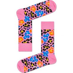Happy Socks - Skarpetki Leopard. Różowe skarpetki damskie marki Happy Socks, z elastanu. Za 39,90 zł.