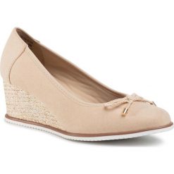 Espadryle CLARA BARSON - LS5158-03 Beige. Brązowe espadryle damskie Clara Barson, z aplikacjami, ze skóry ekologicznej, bez obcasa, na obcasie. Za 89,99 zł.