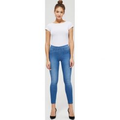 Jeansy typu jeggins. Niebieskie jeansy damskie Moodo, l, z podwyższonym stanem. Za 69,99 zł.