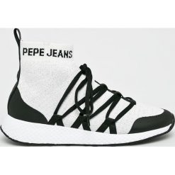Pepe Jeans - Buty Koko Sock19. Białe buty sportowe damskie Pepe Jeans, bez wzorów, z jeansu, sportowe. W wyprzedaży za 249,90 zł.