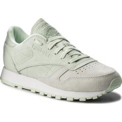 Buty Reebok - CL Lthr Nbk BS9861 White/Opal. Szare półbuty damskie Reebok, bez wzorów, ze skóry, bez obcasa, na płaskiej podeszwie, bez zapięcia. W wyprzedaży za 269,00 zł.