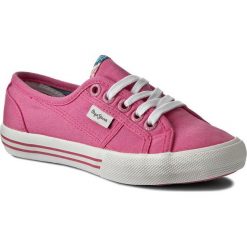 Tenisówki PEPE JEANS - Baker Wash PGS30262 Bright Pink 338. Różowe trampki dziewczęce Pepe Jeans, bez wzorów, z jeansu, na sznurówki. W wyprzedaży za 159,00 zł.