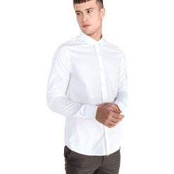 Calvin Klein Koszula Biały. Białe koszule męskie Calvin Klein, l, bez wzorów, z elastanu, bez kołnierzyka, z długim rękawem. Za 395,95 zł.