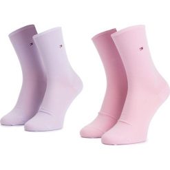 Zestaw 2 par wysokich skarpet damskich TOMMY HILFIGER - 371221 Pink Combo 174. Różowe skarpetki damskie TOMMY HILFIGER, bez wzorów, z elastanu. Za 49,99 zł.