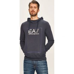 EA7 Emporio Armani - Bluza. Czarne bluzy męskie EA7 Emporio Armani, s, z nadrukiem, z elastanu, z kapturem, bez rękawów, z kapturem. Za 459,90 zł.