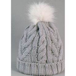 Czapka damska i biały króliczy pompon szara (cz2505). Czerwone czapki zimowe damskie marki Art of Polo. Za 36,52 zł.