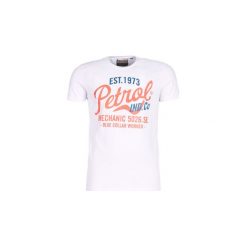 T-shirty z krótkim rękawem Petrol Industries WRHIU. Białe t-shirty męskie marki Petrol Industries, s, bez wzorów, bez kołnierzyka, krótkie. Za 69,00 zł.