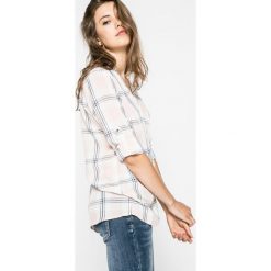 Answear - Koszula. Szare bluzki damskie ANSWEAR, s, w kratkę, z wiskozy, casualowe, ze stójką, z długim rękawem. W wyprzedaży za 79,90 zł.
