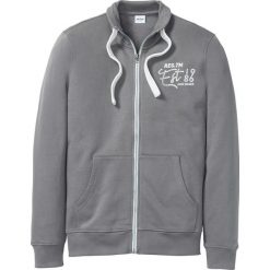Bluza rozpinana ze stójką bonprix antracytowy. Szare bluzy męskie bonprix, s, bez wzorów, ze stójką, bez rękawów, bez kaptura. Za 79,99 zł.