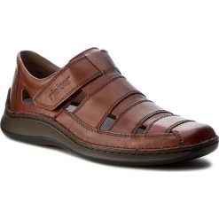 Sandały RIEKER - 05278-24 Braun. Pomarańczowe klapki męskie Rieker, bez wzorów, ze skóry. Za 289,00 zł.