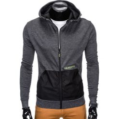 Bluzy męskie: BLUZA MĘSKA ROZPINANA Z KAPTUREM B793 - CZARNA