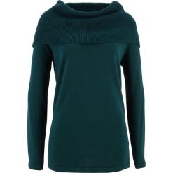 Sweter bawełniany z golfem, długi rękaw bonprix niebieskozielony. Niebieskie swetry damskie bonprix, bez wzorów, z bawełny, z długim rękawem. Za 74,99 zł.