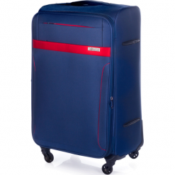 Duża walizka miękka L Solier STL1316 granatowo-czerwona. Czerwone walizki Solier Luggage, bez wzorów, z tworzywa sztucznego, wakacyjne. Za 178,00 zł.
