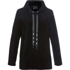 Bluza z polaru z szalowym kołnierzem bonprix czarny. Czarne bluzy damskie bonprix, bez wzorów, z polaru, bez rękawów, bez kaptura. Za 89,99 zł.