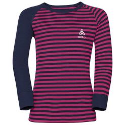 Bielizna dziewczęca: Odlo Koszulka dziecięca termoaktywna Shirt l/s crew neck czarno-czerwona r. 164