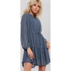 Ciemnoniebieska Sukienka Latchet. Niebieskie sukienki damskie other, m, bez wzorów, bez kołnierzyka, bez rękawów, mini. Za 139,99 zł.