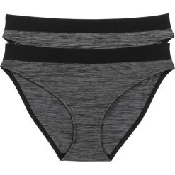 Figi (2 pary) bonprix szary melanż - czarny. Czarne figi damskie marki bonprix, melanż. Za 35,98 zł.