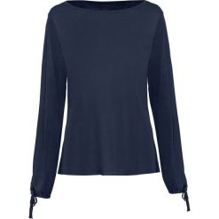 Shirt ze sznurowaniem bonprix ciemnoniebieski. Niebieskie koszulki damskie bonprix, bez wzorów, z dekoltem w serek, bez rękawów. Za 59,99 zł.