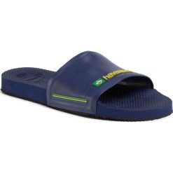 Klapki HAVAIANAS - Slide Brasil Fc 41426160555 Navy Blue. Niebieskie klapki damskie Havaianas, bez wzorów, z tworzywa sztucznego, bez obcasa. Za 99,00 zł.