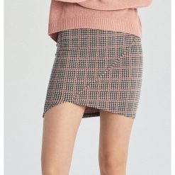 Kopertowa spódnica mini - Szary. Szare spódniczki damskie Sinsay, s, bez wzorów, mini, kopertowe. Za 29,99 zł.