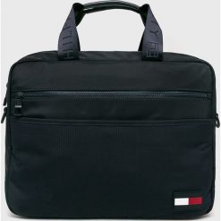 Tommy Hilfiger - Torba. Czarne torby na laptopa TOMMY HILFIGER, w paski, z materiału. Za 539,90 zł.