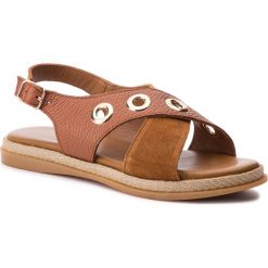 Espadryle BADURA - 4841-69 Brązowy 1726. Pomarańczowe espadryle damskie Badura, bez wzorów, ze skóry, bez obcasa. W wyprzedaży za 199,00 zł.
