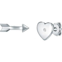 Srebrne kolczyki-wkrętki z diamentami. Szare kolczyki damskie Highstreet Jewels, Runway & Co., z diamentem, srebrne. W wyprzedaży za 89,95 zł.