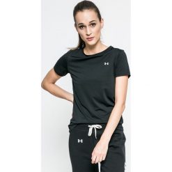 Under Armour - Top. Szare topy sportowe damskie Under Armour, l, z dzianiny, z okrągłym kołnierzem. W wyprzedaży za 99,90 zł.