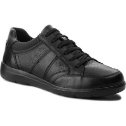 Sneakersy GEOX - U Leitan B U843QB 04743 C9999 Black. Czarne półbuty męskie Geox, na co dzień, bez wzorów, ze skóry ekologicznej, bez zapięcia. W wyprzedaży za 279,00 zł.