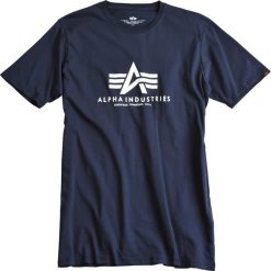 Koszulka Alpha Inustries Basic 100501-02 - biały || granatowy. Białe koszulki męskie Alpha Industries, xxl, bez wzorów, bez kołnierzyka, bez rękawów. Za 64,99 zł.