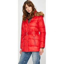 Tally Weijl - Kurtka. Czerwone kurtki damskie TALLY WEIJL, w paski, z materiału, długie. W wyprzedaży za 139,90 zł.