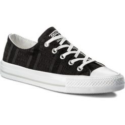 Trampki CONVERSE - Ctas Gemma Ox 555843C Black/White/Mouse. Czarne półbuty damskie Converse, bez wzorów, z gumy, bez zapięcia. W wyprzedaży za 159,00 zł.