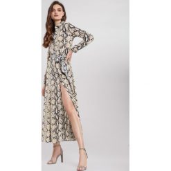 Beżowa Sukienka Sensuousness. Brązowe sukienki damskie other, s, bez wzorów, bez kołnierzyka, bez rękawów, maxi. Za 99,99 zł.