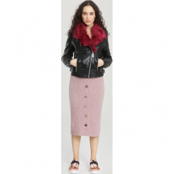 Czarno-Czerwona Kurtka Love Takes Control. Czarne kurtki damskie marki other, l. Za 149,99 zł.