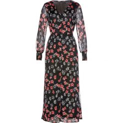 Sukienka w kwiaty bonprix czarno-czerwony z nadrukiem. Brązowe sukienki damskie bonprix, z nadrukiem, bez kołnierzyka, bez rękawów. Za 129,99 zł.