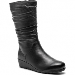Kozaki CAPRICE - 9-26407-21 Black Nappa 022. Czarne buty zimowe damskie Caprice, ze skóry, przed kolano, na wysokim obcasie. W wyprzedaży za 249,00 zł.