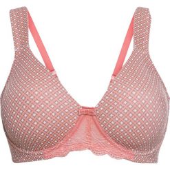 Biustonosz minimizer bonprix jasny koralowy z nadrukiem. Pomarańczowe biustonosze bonprix, z nadrukiem, z koronki. Za 59,99 zł.