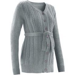 Kardigany damskie: Sweter ciążowy rozpinany bonprix szary melanż