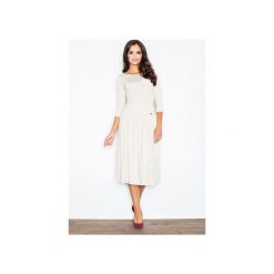 Bluzka M323 Ecru. Brązowe bluzki damskie marki FIGL, m, klasyczne, z klasycznym kołnierzykiem. Za 59,00 zł.