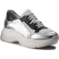 Sneakersy HEGO'S MILANO - 1042 Combi Argento/Nero. Szare sneakersy damskie Hego's Milano, z materiału. W wyprzedaży za 299,00 zł.