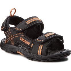 Sandały KAPPA - Korfu K 260448K Black/Orange 1144. Pomarańczowe sandały męskie Kappa, ze skóry ekologicznej, bez zapięcia. Za 99,00 zł.