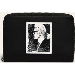 Karl Lagerfeld - Portfel skórzany. Czarne portfele damskie KARL LAGERFELD, bez wzorów, ze skóry. W wyprzedaży za 359,90 zł.