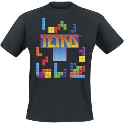 Tetris Wall T-Shirt czarny. Czarne t-shirty męskie Tetris, l, z nadrukiem, z okrągłym kołnierzem. Za 74,90 zł.