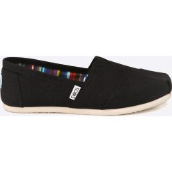 Toms - Espadryle. Czarne espadryle damskie Toms, bez wzorów, ze skóry, bez obcasa, na obcasie. Za 199,90 zł.