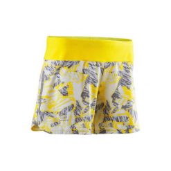 Spodenki do biegania RUN DRY damskie. Żółte spodenki sportowe damskie KALENJI, xs, bez wzorów, z elastanu, do biegania. Za 39,99 zł.