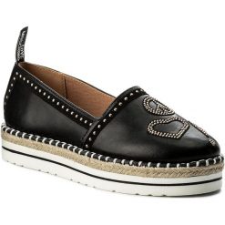 Espadryle LOVE MOSCHINO - JA10233G05JA0000 Nero. Czarne espadryle damskie marki Love Moschino, z materiału, na płaskiej podeszwie. W wyprzedaży za 369,00 zł.